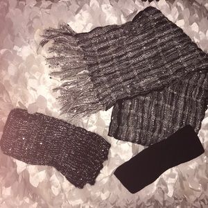 Scarf, leggings, and headband